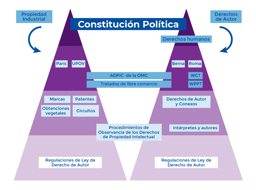 Pirámide de Jerarquía de las normas de Propiedad Intelectual