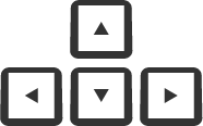 flechas del teclado, arriba, derecha, abajo e izquierda