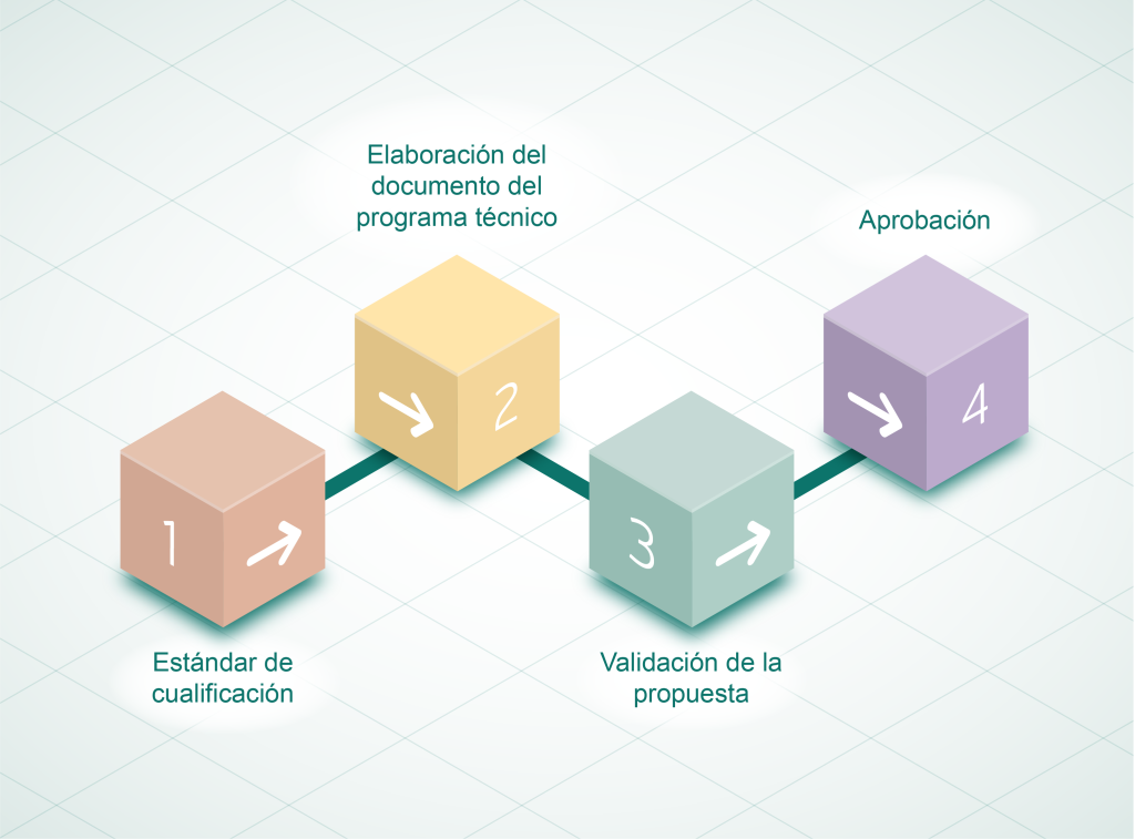 Etapas del proceso del diseño curricular de un programa.