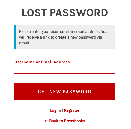 The Lost Password form.