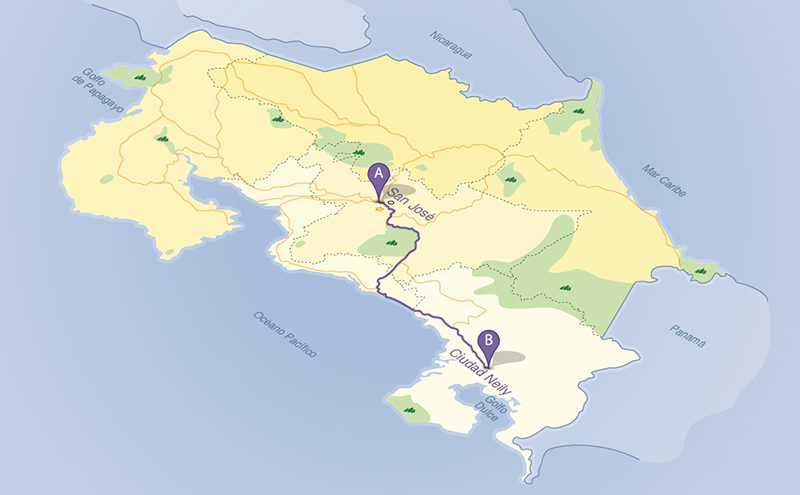 mapa recorrido San José-Ciudad Neilly