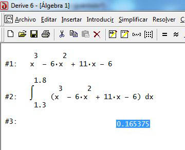 Cálculo de la integral con Derive