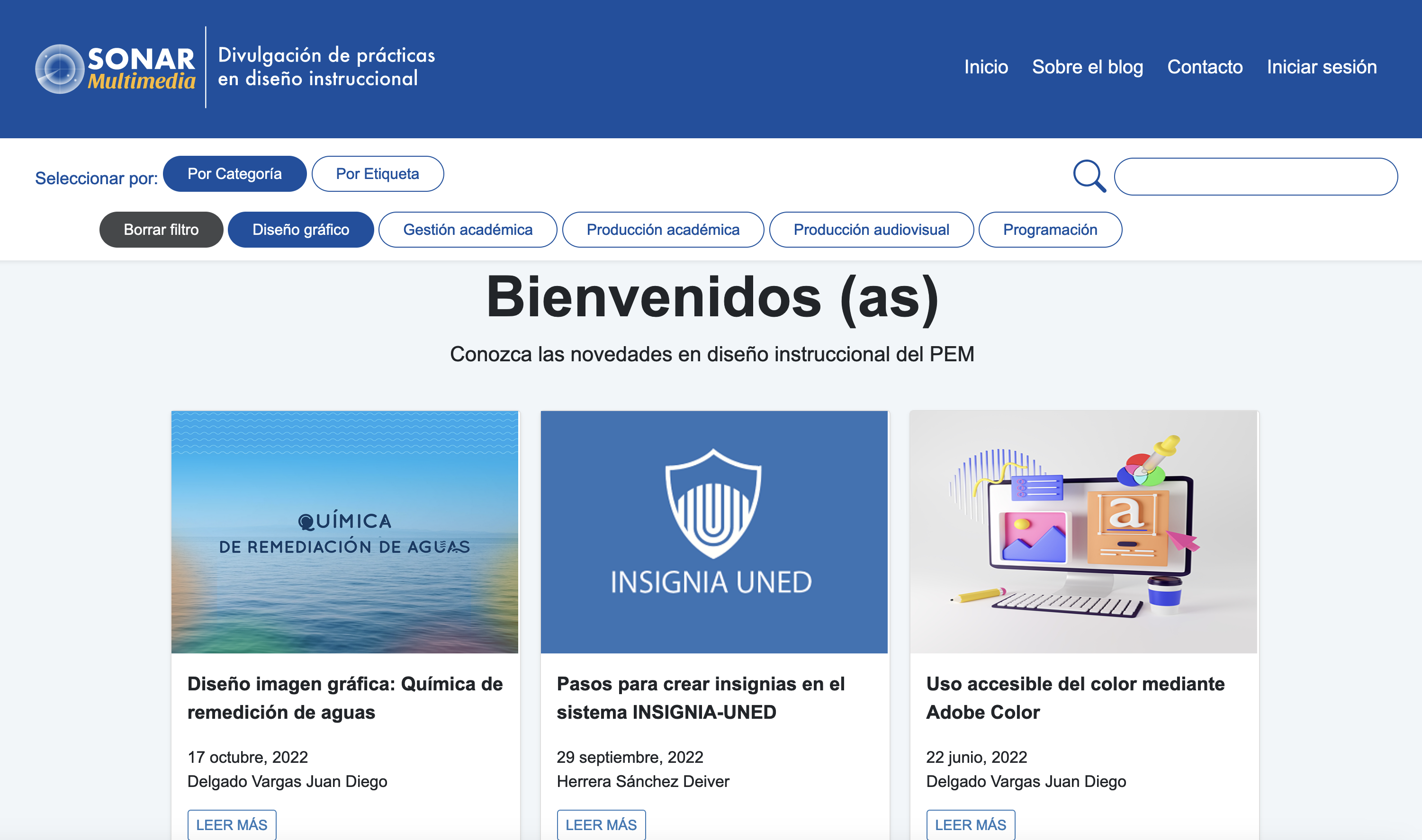 Blog Sonar Multimedia: divulgación de prácticas en diseño instruccional