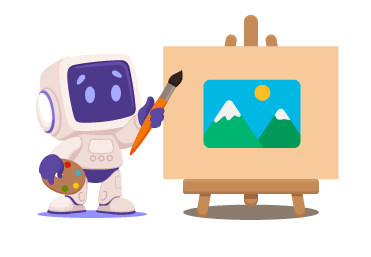 Robot pintando un cuadro